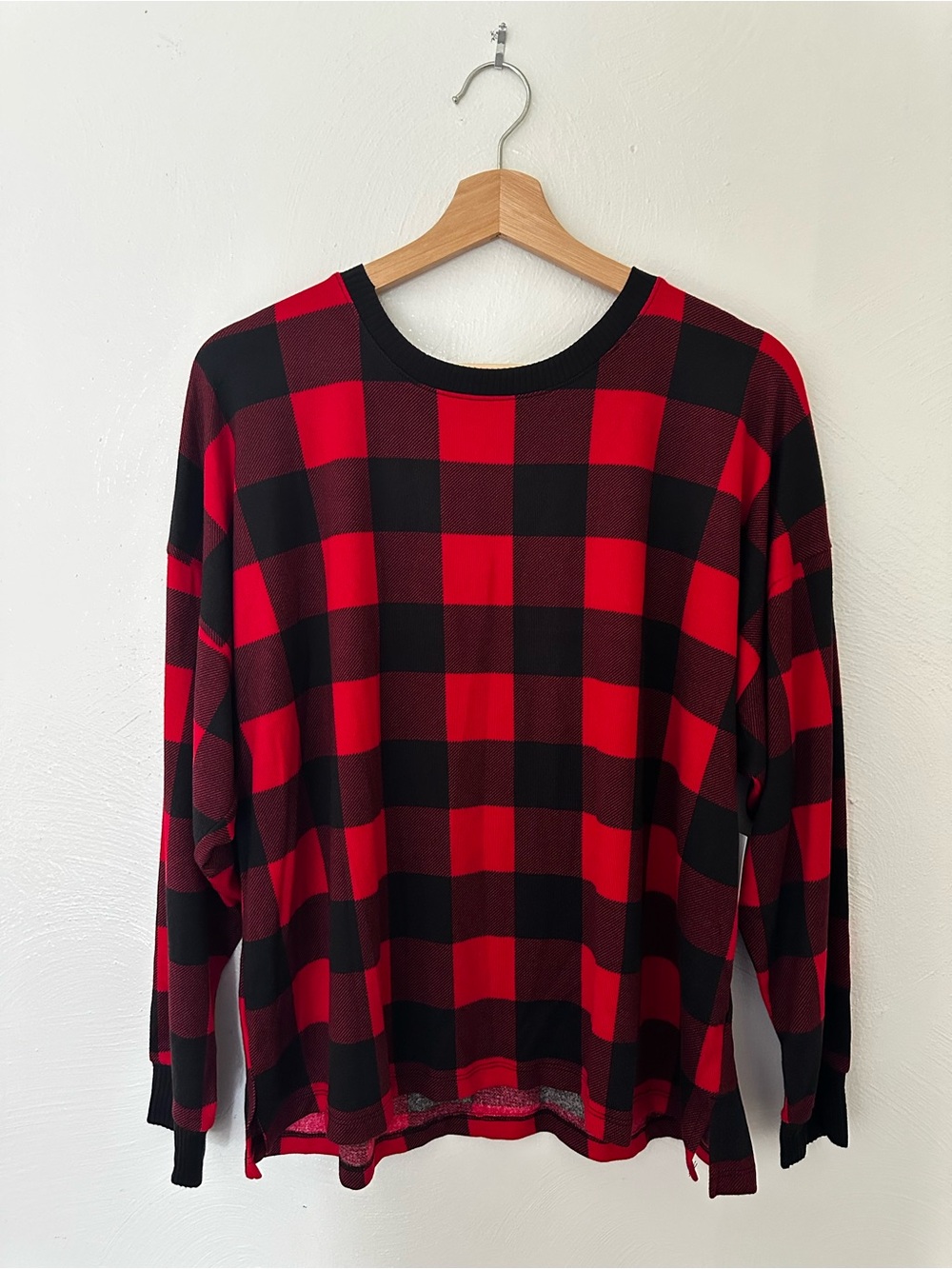 Red & Black Buffalo Plaid Long-Sleeve Pajama Top
